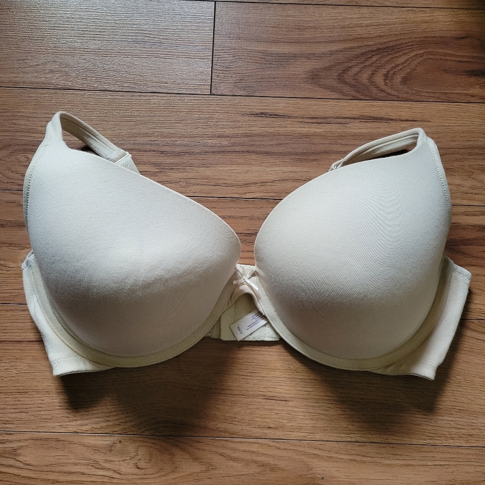 Cacique | Women Bra Size 40DDD Nude Neutral Plunge Style Cotton Blend